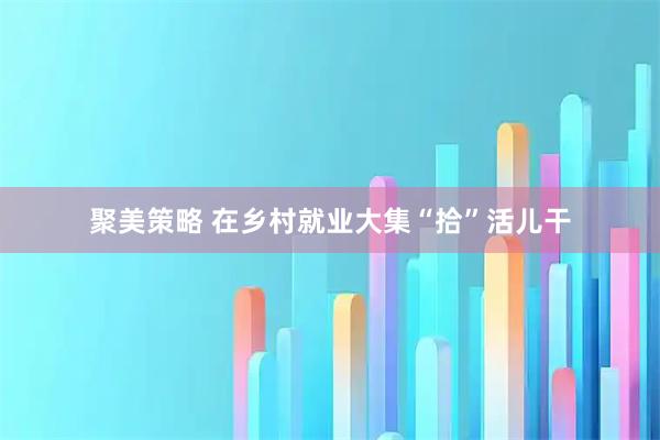 聚美策略 在乡村就业大集“拾”活儿干
